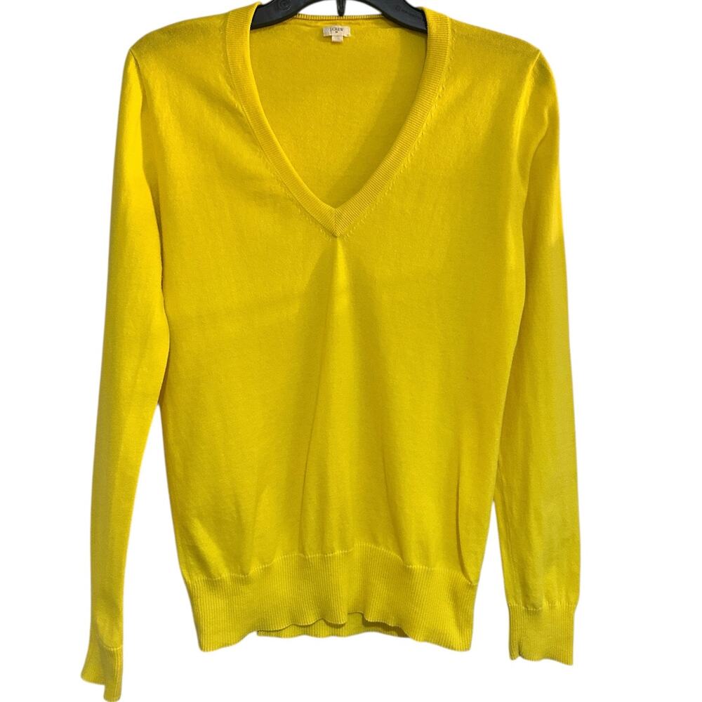J. Crew yellow size M V- neck cardigan